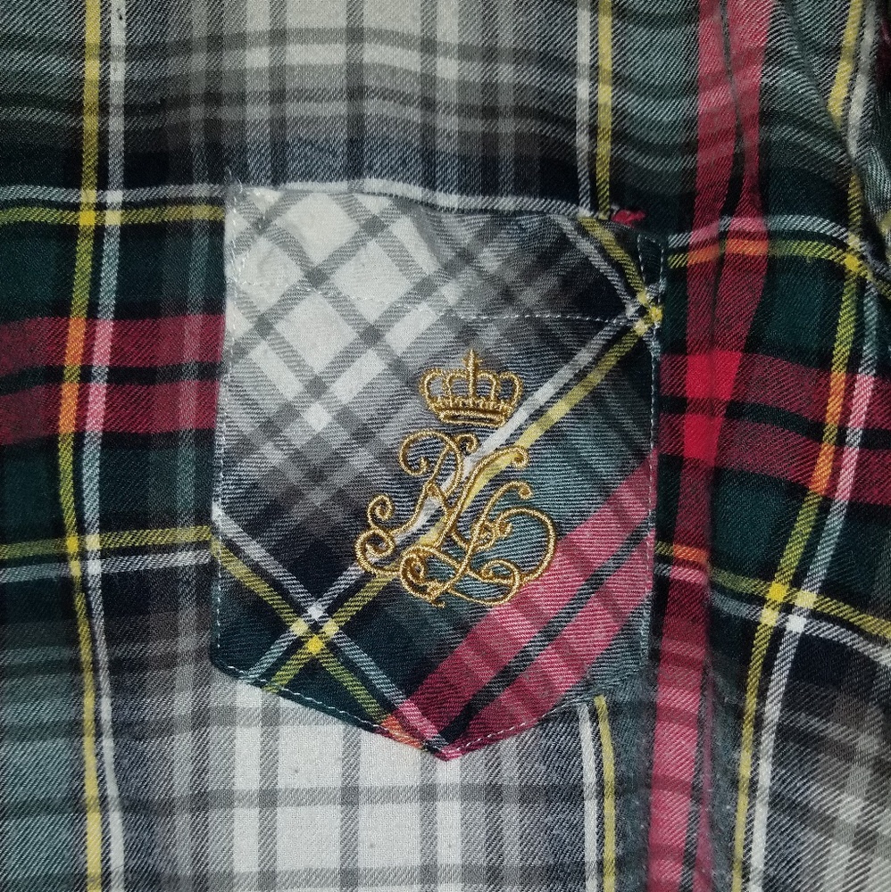 Ralph Lauren crested oversized flannel